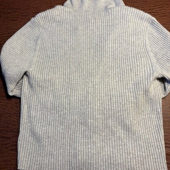AERIE Gray Ribbed Button Up Collared Sweater XL - Picture 7 of 8